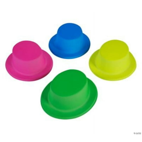 Neon Top Hats Assortment, Birthday, Apparel Accessories, 12 Pieces