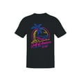 thumbnail image 1 of Neon Tropical Paradise Illustration Men's T-shirt, 1 of 3