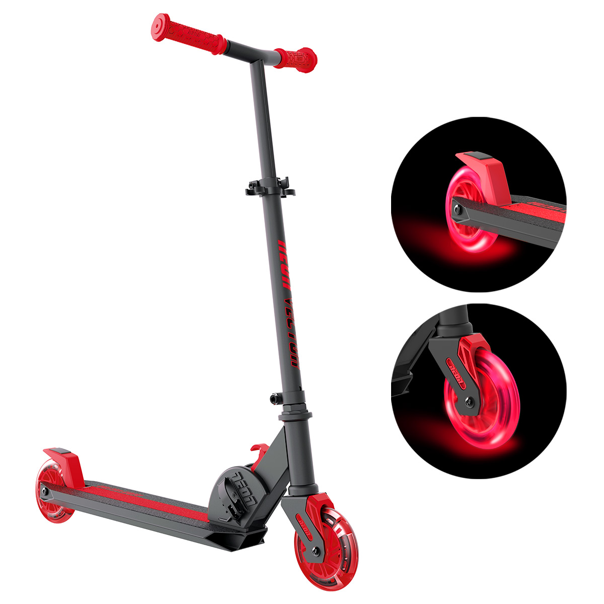 Neon Vector Scooter with LED Ligth Up Wheels Red for Kids Age 5 -12 - image 1 of 6