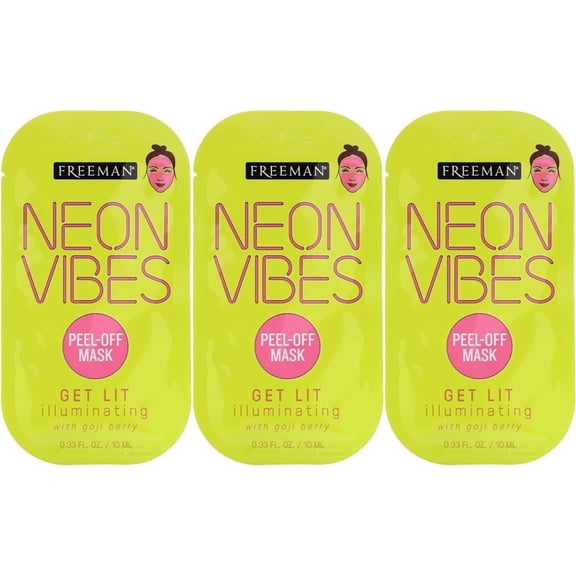Neon Vibes Get Lit Illuminating Peel Off Mask Pack of 3