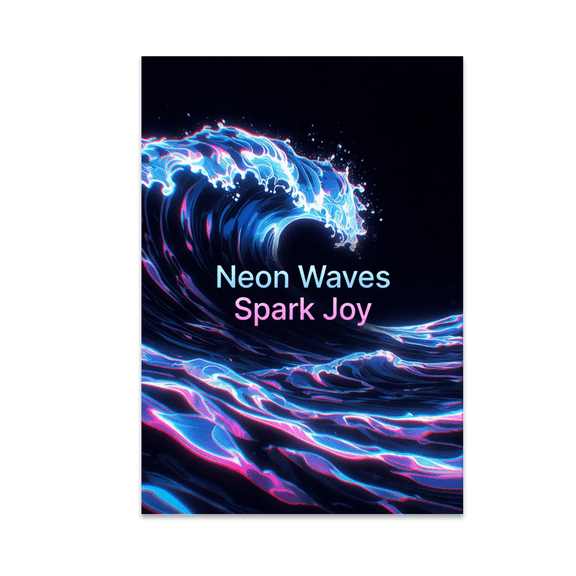 Neon Waves Spark Joy Wall Art - Modern Decor Enthusiast - 13x19 Poster Print