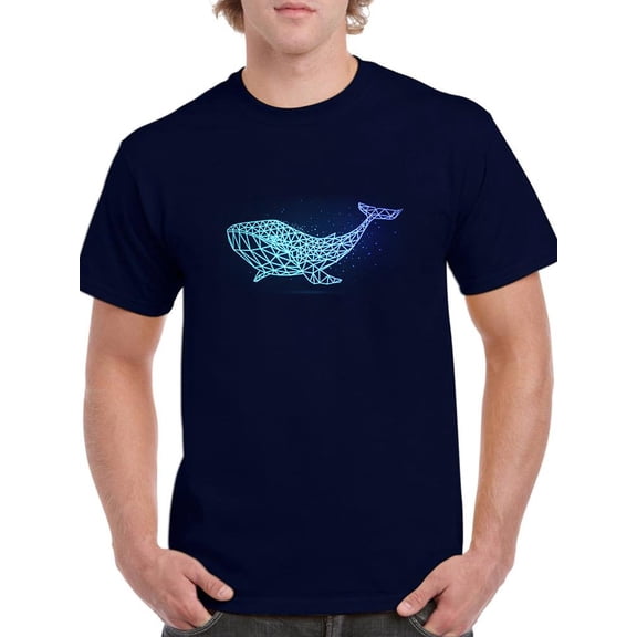 Neon Whale T-Shirt Men -Image by Shutterstock, Male 4X-Large