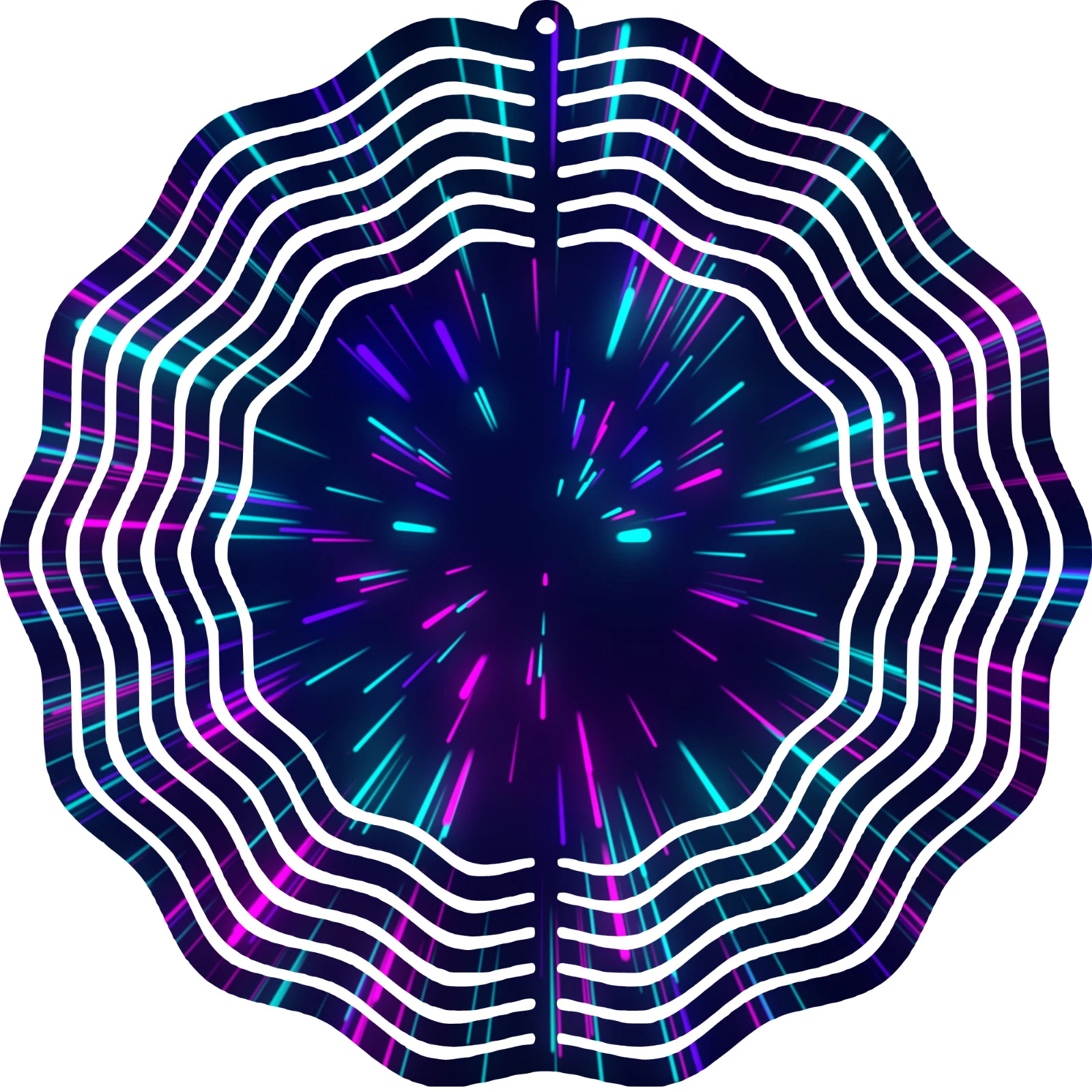 Neon Wind Spinner 10" Metal Cyberpunk Glow Galaxy Space 3D Outdoor ...