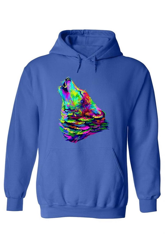 Neon Wolf Howl Hoodie Women -Image by Shutterstock, Female Small