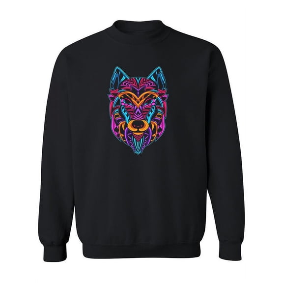 Neon Wolf Sweatshirt Women -Image by Shutterstock, Female Medium