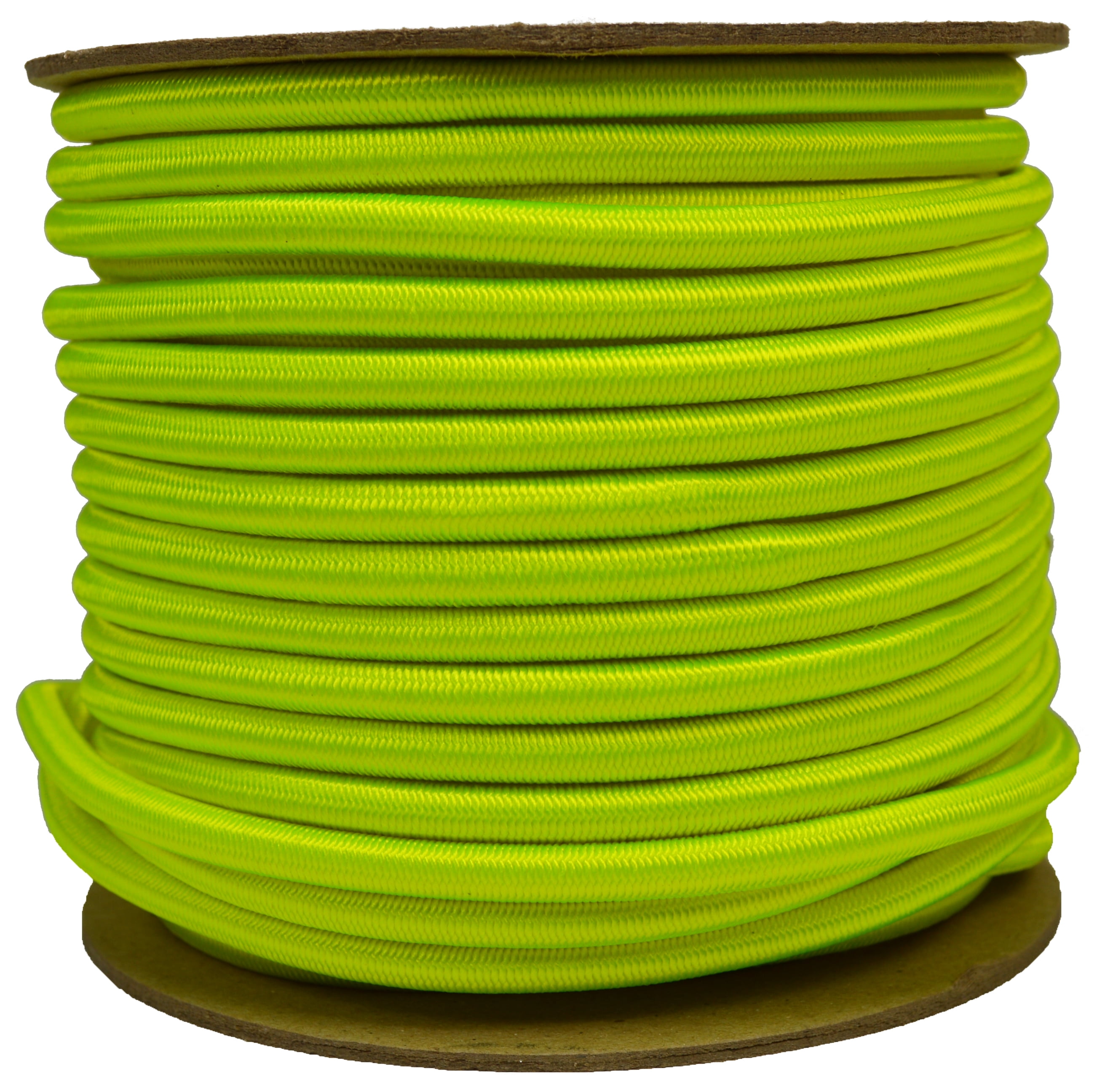 Neon Yellow 1/4 inch Shock Cord - 100 Feet Marine Grade Shock Bungee Cord - USA