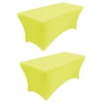 thumbnail image 1 of Neon Yellow 2 Pack 8 Foot Rectangular Stretch Spandex Table Cover by Banquet Tables Pro, 1 of 1