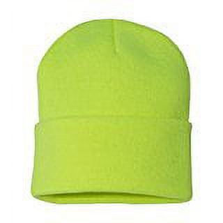 Neon Yellow Cuffed Knit Beanie - Walmart.com