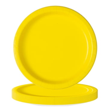 Disposable Paper Plates, 7", Neon Yellow, 24 Count, by Way To Celebrate