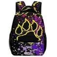 thumbnail image 1 of Neon Yellow Paw Print Backpack Men Women Teenage Daypack College Canvas Bags Lightweight, 1 of 6