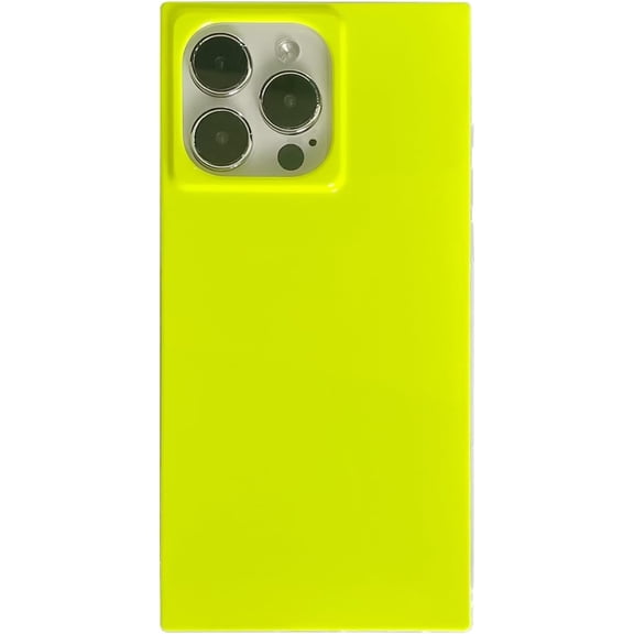 Neon Yellow Phone Case for iPhone 13 Pro Max (6.7in),Trendy Stylish Chic Glossy One Piece Design Slim Strong Protective Cover(iPhone 13promax 6.7",Neon Yellow)