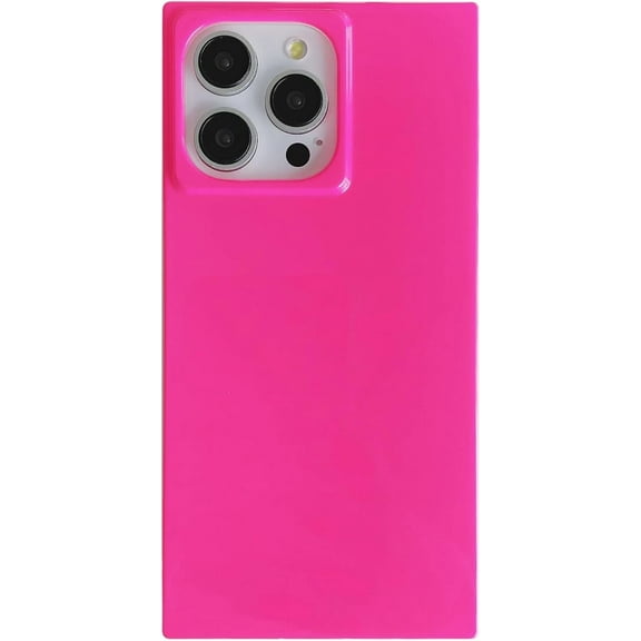 Neon Yellow Phone Case for iPhone 14 Pro Max (6.7in),Trendy Stylish Chic Glossy One Piece Design Slim Strong Protective Cover(iPhone 14promax 6.7",Neon Pink)