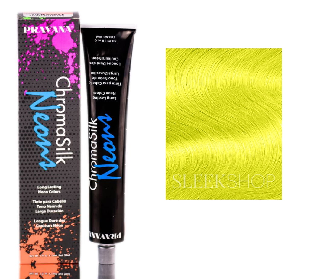 {Neon Yellow} Pravana ChromaSilk Vivids NEONS w/ Hair Rat