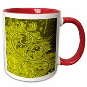 Neon Yellow Royal Grunge Flourish 11oz Two-Tone Red Mug mug-78028-5