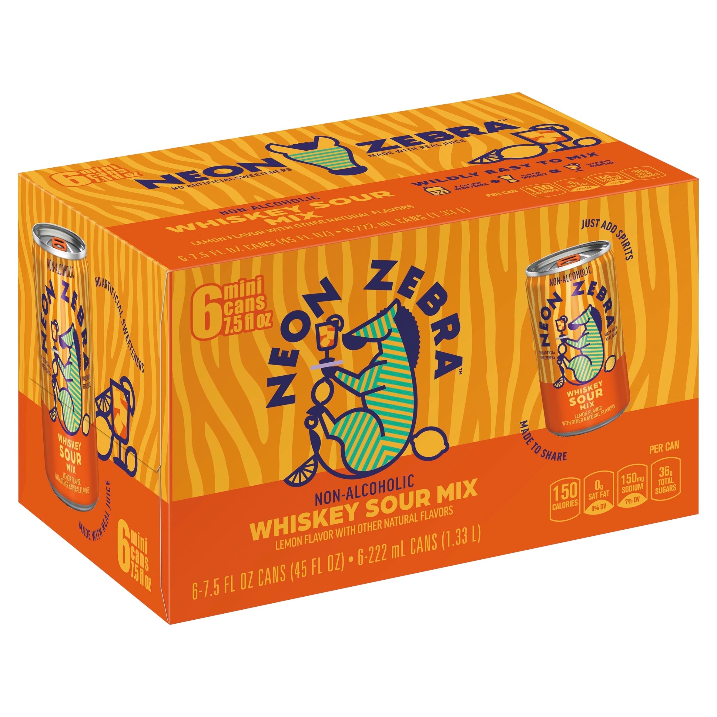 Neon Zebra Whiskey Sour, Cocktail Mixers, No Artificial Sweeteners