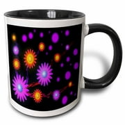 Neon bright flower galaxy art what beautiful pattern to show of, only available through 3Drose 11oz Two-Tone Black Mug mug-99569-4