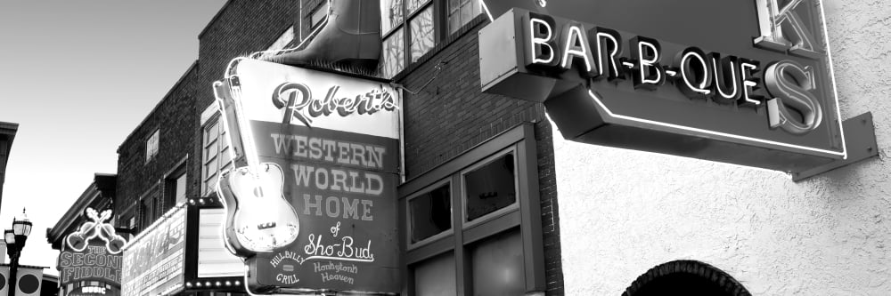 Neon signs on building Nashville Tennessee USA Canvas Art - Panoramic Images (12 x 36)