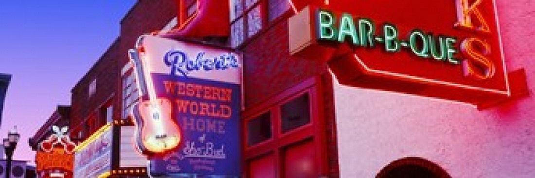 Neon signs on building Nashville Tennessee USA Canvas Art - Panoramic Images (36 x 12)