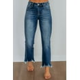 thumbnail image 1 of Neona Risen Women's Mid Rise Straight Leg Jeans, Raw Hem, Stretch Fit, 1 of 5