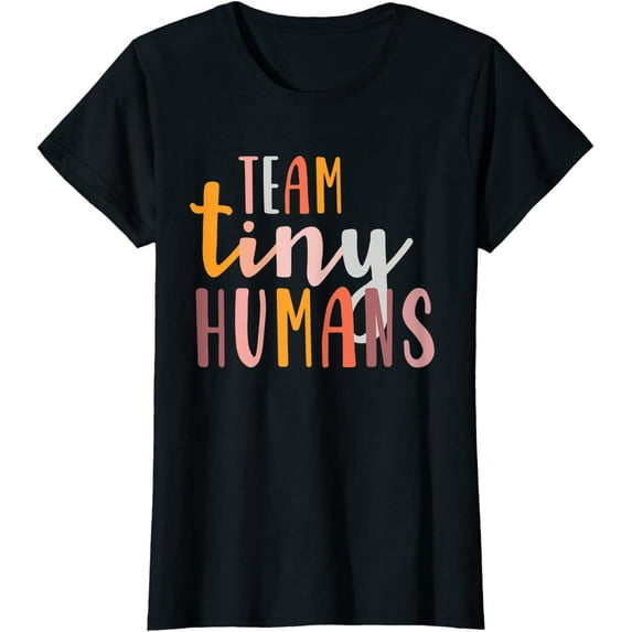 Neonatal Boho Colorful Retro Team Tiny Humans T-Shirt