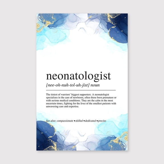Neonatologist Definition Canvas 8x12 inch, Neonatologist Definition Print , Thoughtful Medical Wall Art Gift for NICU Doctors and Pediatric Specialists