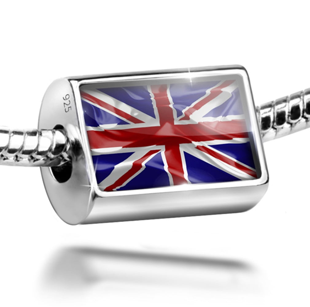 Neonblond Charm Britain 3D Flag 925 Sterling Silver Bead