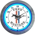 thumbnail image 1 of Neonetics Ford Mustang Blue Neon Wall Clock, 15", 1 of 2