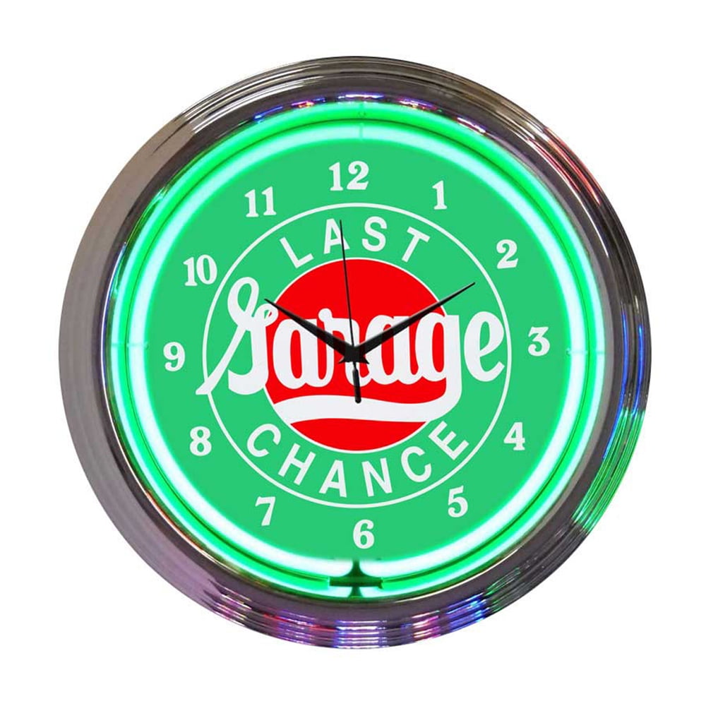 Neonetics Home Decorative Auto-Extra Last Chance Garage Neon Wall Clock ...