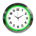 thumbnail image 1 of Neonetics Home Indoor Restaurant Kitchen Decorative Chrome Green Standard Neon Wall Clock, 1 of 1