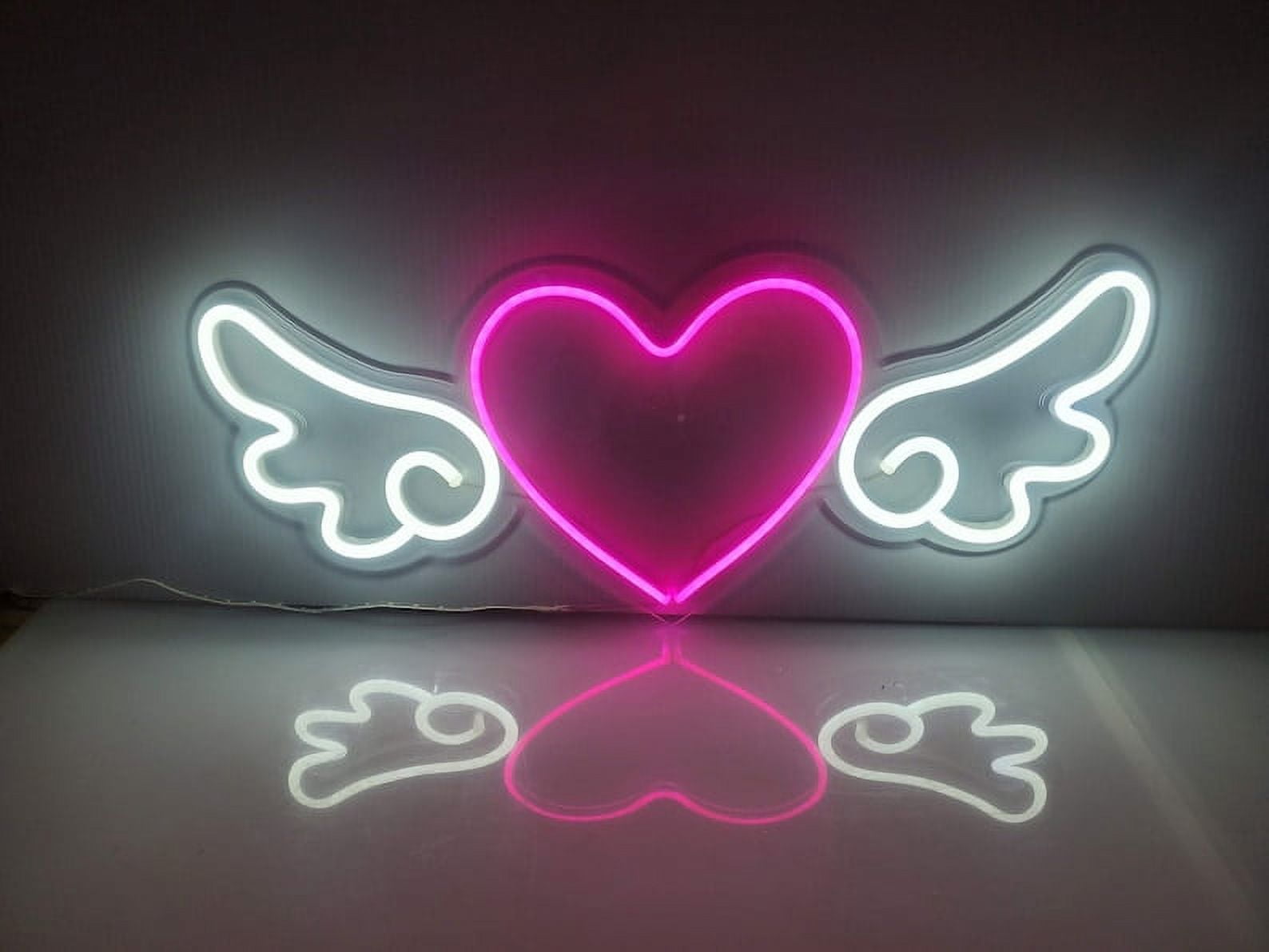 Neonium Anime Neon Sign Sakura Heart with Wings LED Neon Cartoon