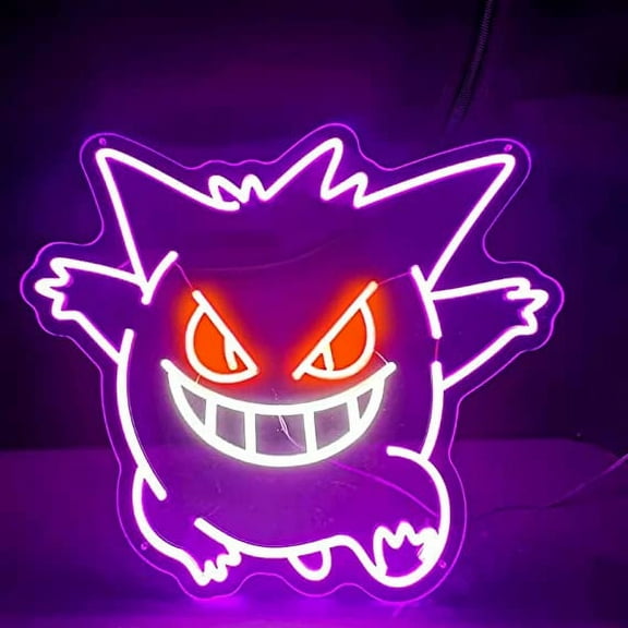 Neonium Custom Anime Ghost Neon Sign Gifts For Kids Teens Bedroom Game Room Decor Home Party(Purple)