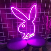 Neonium Custom Neon Sign Rabbit Bunny Neon Lights Wall Art Gifts Christmas Party Living Room Decor（Purpl）