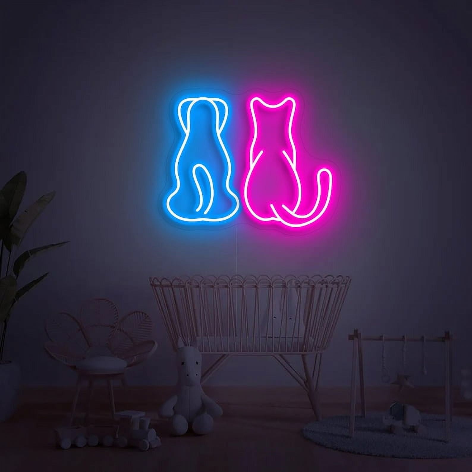Neonium Dog And Cat Led Neon Sign Lovely Puppy And Kitty Home Decor Cute Animal Light For