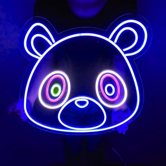 Neonium Graduation Bear Neon Sign Birthday Gift Wall Room Decor Christmas Sign Party Sign Anime Neon Sign(Blue)