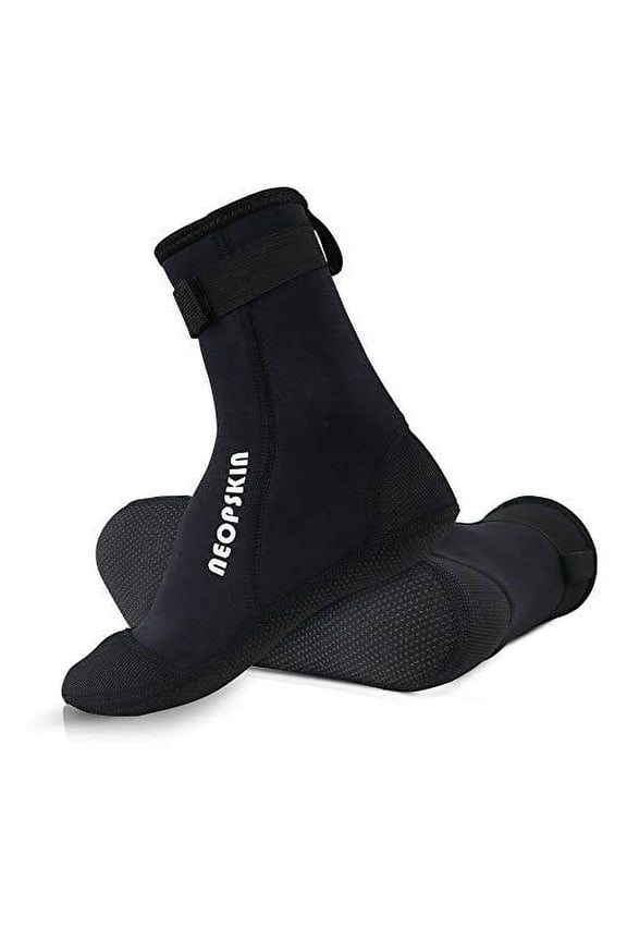 Neoprene Socks 3mm Beach Volleyball Sand Soccer Socks Water Booties for Diving Swimming Surfing Snorkeling Fishing Wading Kayaking Hiking Rafting, High Cut (Black 01-High Cut, Large)