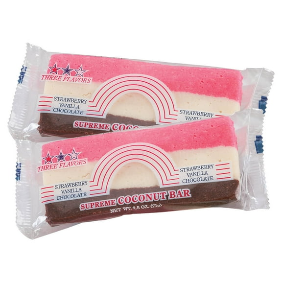 Neopolitan Coconut Rainbow Bar, Set of 2