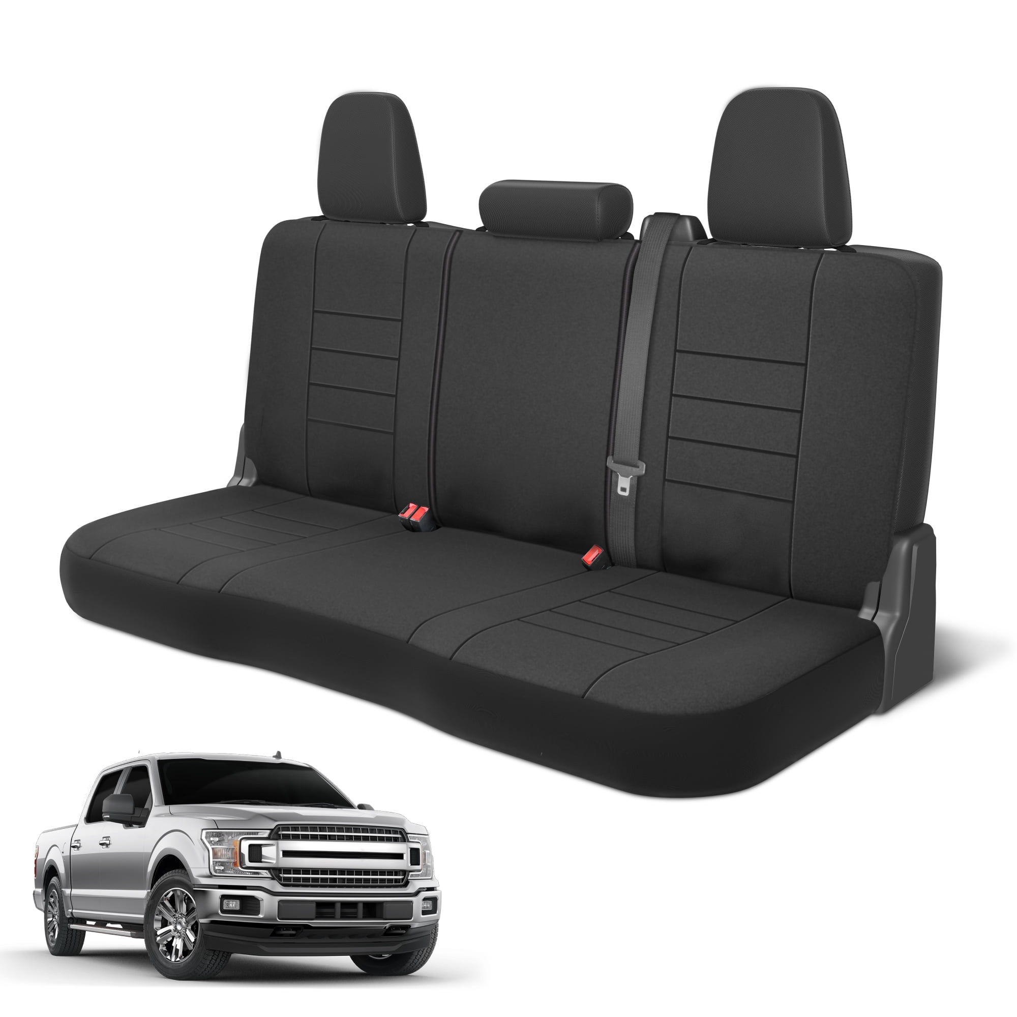Neoprene Advantage Rear Bench Seat Cover - Waterproof and Universal Fit for Trucks, SUVs, and Vans, Black