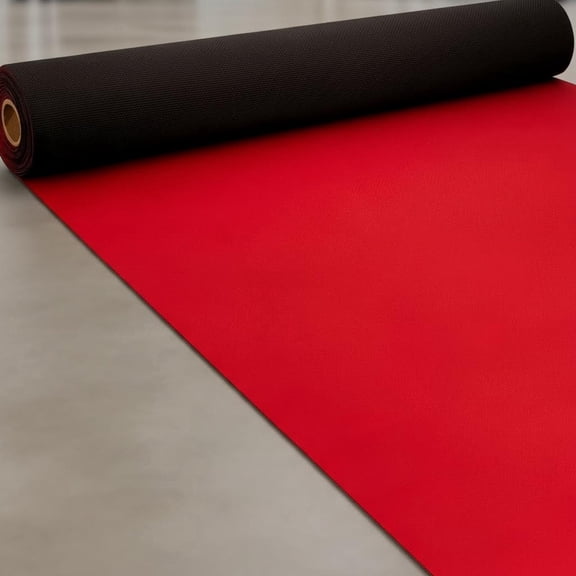 Neoprene Carpet Runner Reusable Plastic Floor Runner Non Slip Rubber Backed Rugs for Hallway Aisle Carpet Roll for Wedding Party Decor Prom Business Outdoor Red