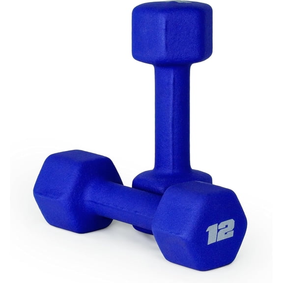 Neoprene Coated Dumbbell Pair 12 lb Hex Style