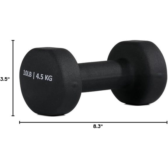 Neoprene Coated Dumbbell Pair – Anti-Slip Hex Hand Weights in Multiple Colors for Strength and Fitness Training