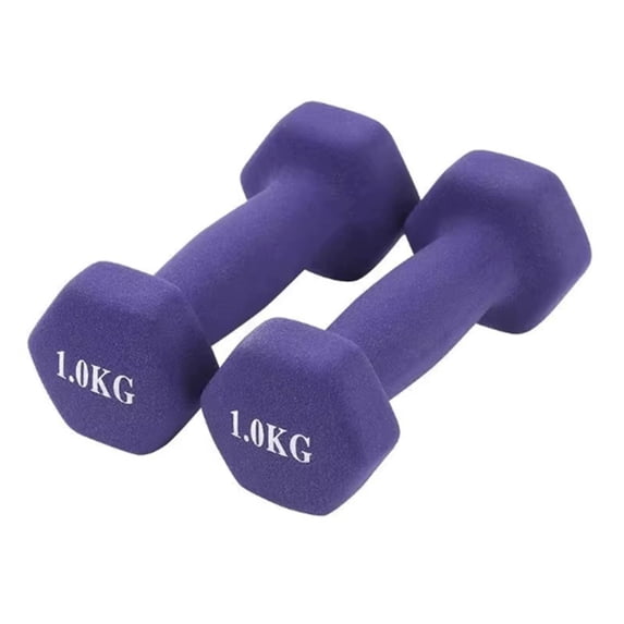 Neoprene Coated Hex Dumbbells 2kg Pair Non- for Home Strength Training G