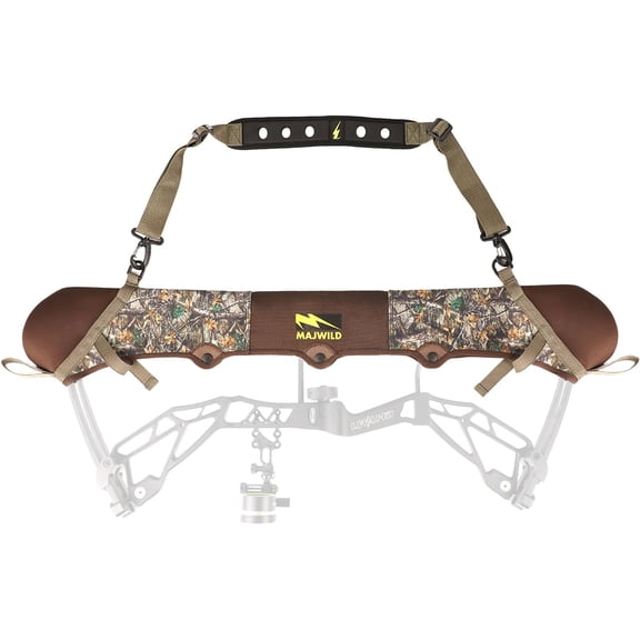 Neoprene Compound Bow Sling, Adjustable Detachable Shoulder Strap for Hunting, Works With Compound Bows up to 36 Inches in Length