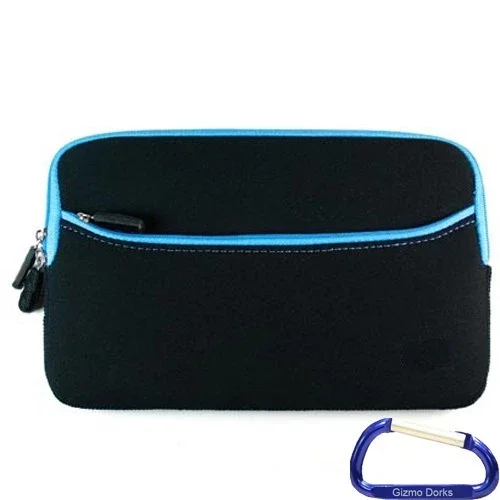 Neoprene Cover Case For The Nook Hd 7" Tablet - Black With Blue Trim