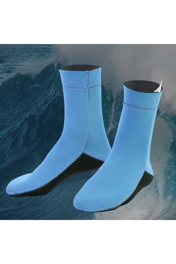 Neoprene Diving Socks, Snorkeling Swimming Beach Reinforced Socks, Non-Slip Sole Water Socks, Quick-Dry Unisex Aqua Shoes for Surfing Beach Activities, Size L