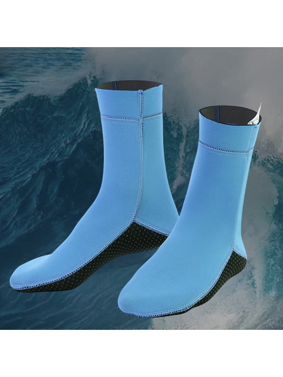 Neoprene Diving Socks, Snorkeling Swimming Beach Reinforced Socks, Non-Slip Sole Water Socks, Quick-Dry Unisex Aqua Shoes for Surfing Beach Activities, Size L