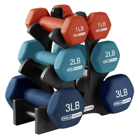 Neoprene Dumbbell Free Hand Weight Set with Rack, Ideal for Home Exercises to Tone and Definition
