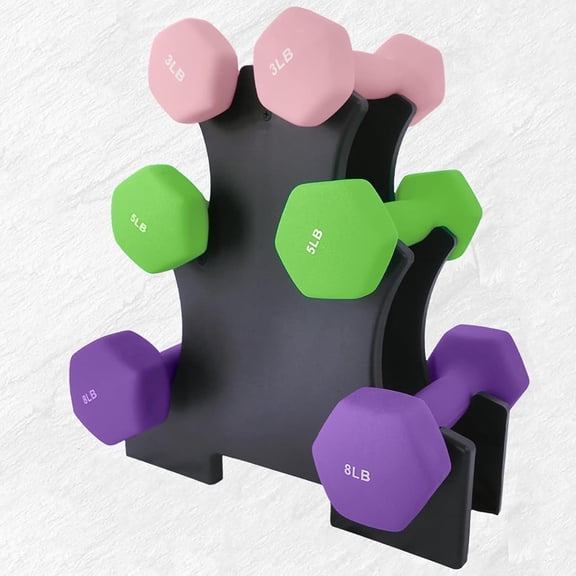 Neoprene Dumbbell Set for Women & Kids - Light Dumbbell Set (1/2/3, 2/3/5, 3/5/8, 5/10/15 LB) with Storage Plastic Case, Packed In Pairs, Set of Small Weights for Home, Living Room, Bedroom