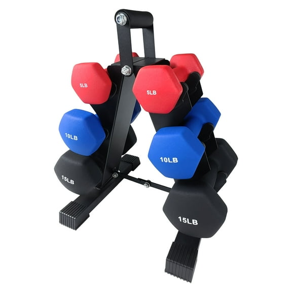 Neoprene Dumbbell Set for Women，Light Dumbbell Set (5/10/15 LB) with Storage Plastic Case, Packed In Pairs, Set of Small Weights for Home, Living Room, Bedroom