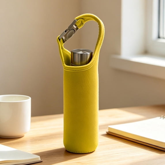 Neoprene Glass Tumbler Protective Sleeve, Insulated Bottle Pouch with Carabiner Strap, Cushioned Cup Cover for Outdoor Travel, Waterproof Bottle Carrier for Sports and Daily Use