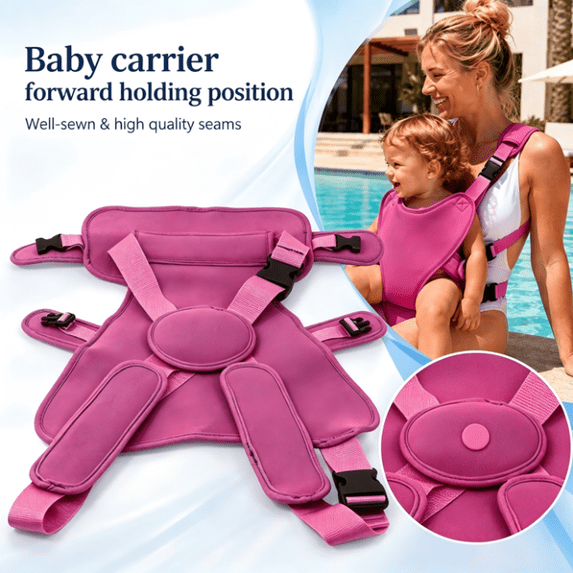 Neoprene Infant Water Carrier, Ergonomic Adjustable Sling for Pool Swimming, Lightweight Breathable Chest Holder for Beach Days